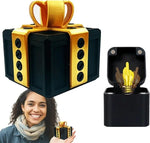 boîte cadeau noire moderne vis ruban doré boutons clé bavette bande maintien festoonnée occasionnelle