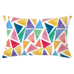 coussin rectangulaire géométrique multicolore décoration intérieure moderne polyester confortable 30x50cm fixations
