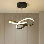 Suspension lumineuse moderne aluminium blanc doré anneaux entrelacés éclairage intérieur restaurant salon chambre