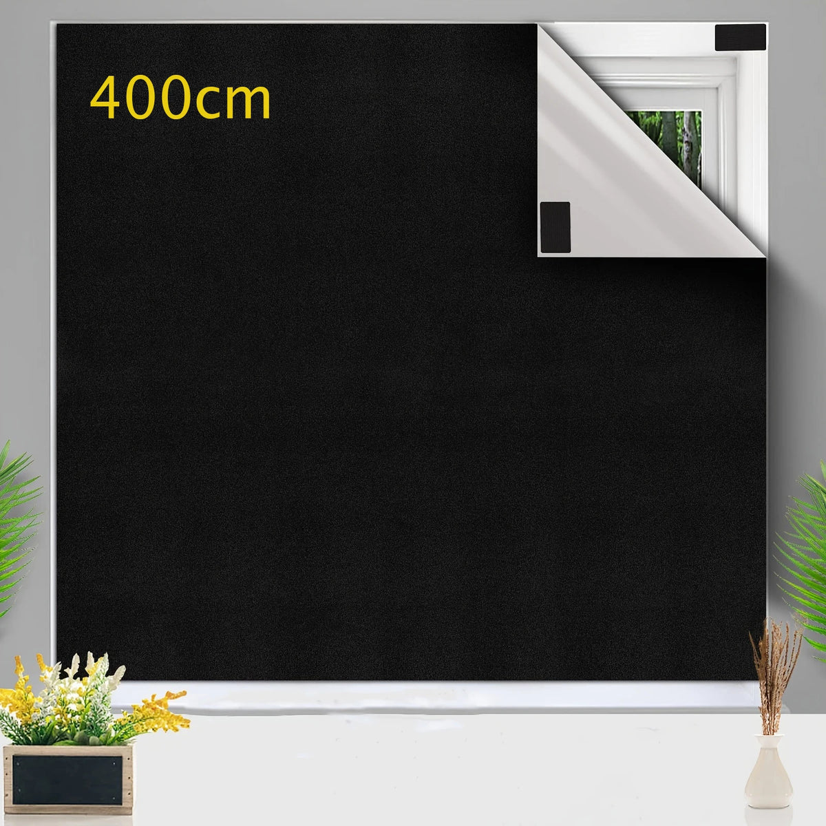 rideau occultant noir adhésif opaque moderne sans outil chambre coucher isolation thermique uv