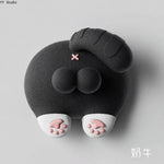 cache prises adhésifs cartoon mignon noir jaune rose peluche doux deux tailles fixations pièces