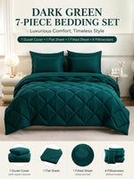 ensemble literie vert foncé texture quadrillée moderne housses oreiller drap plat housse couette elasticées