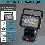 lampe travail led noir moderne interrupteur batteries makita 18v 1600lm 60w