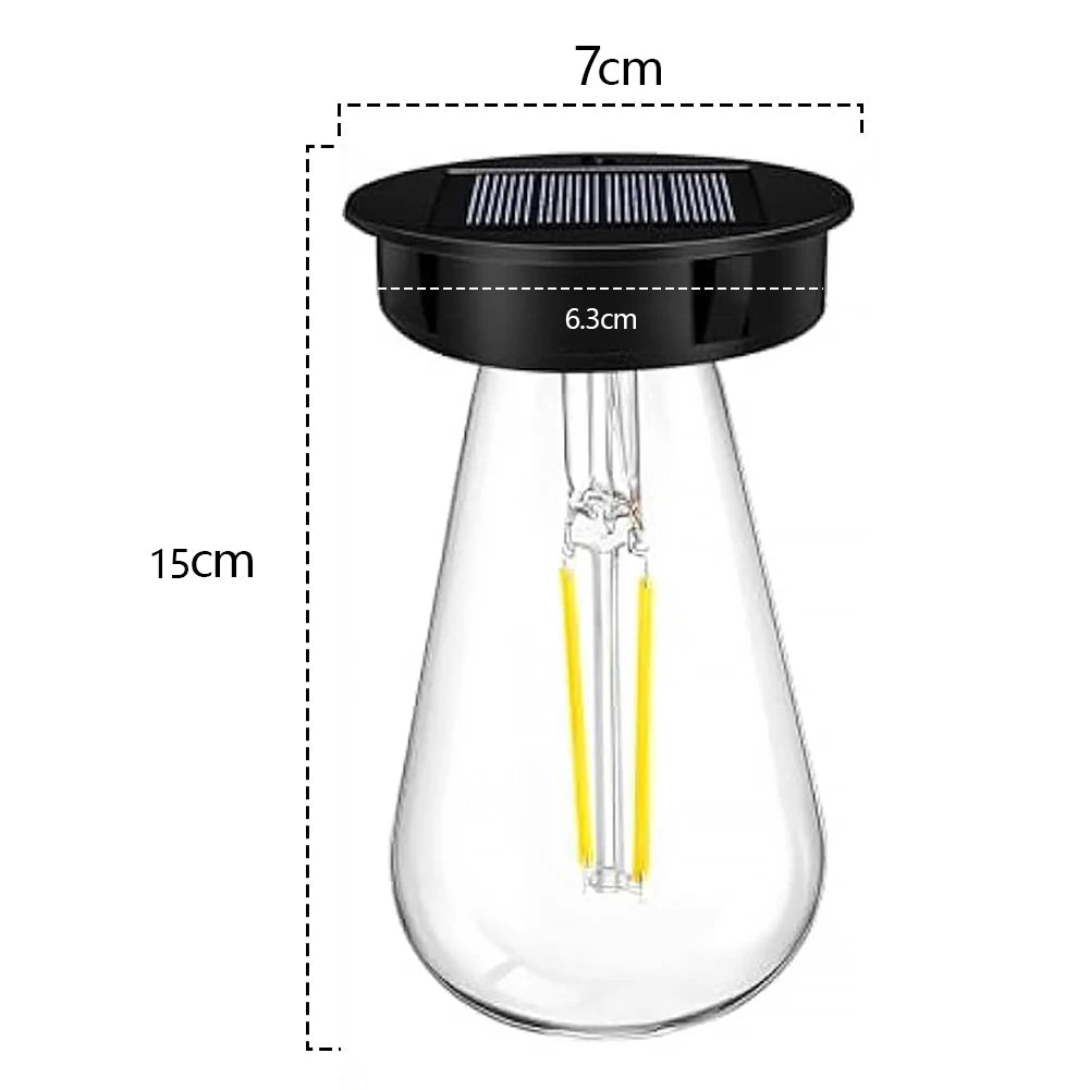 lampe solaire moderne transparente ampoule led gouttes d'eau noir matextérieur jardin automatique sensoriel rechargeable
