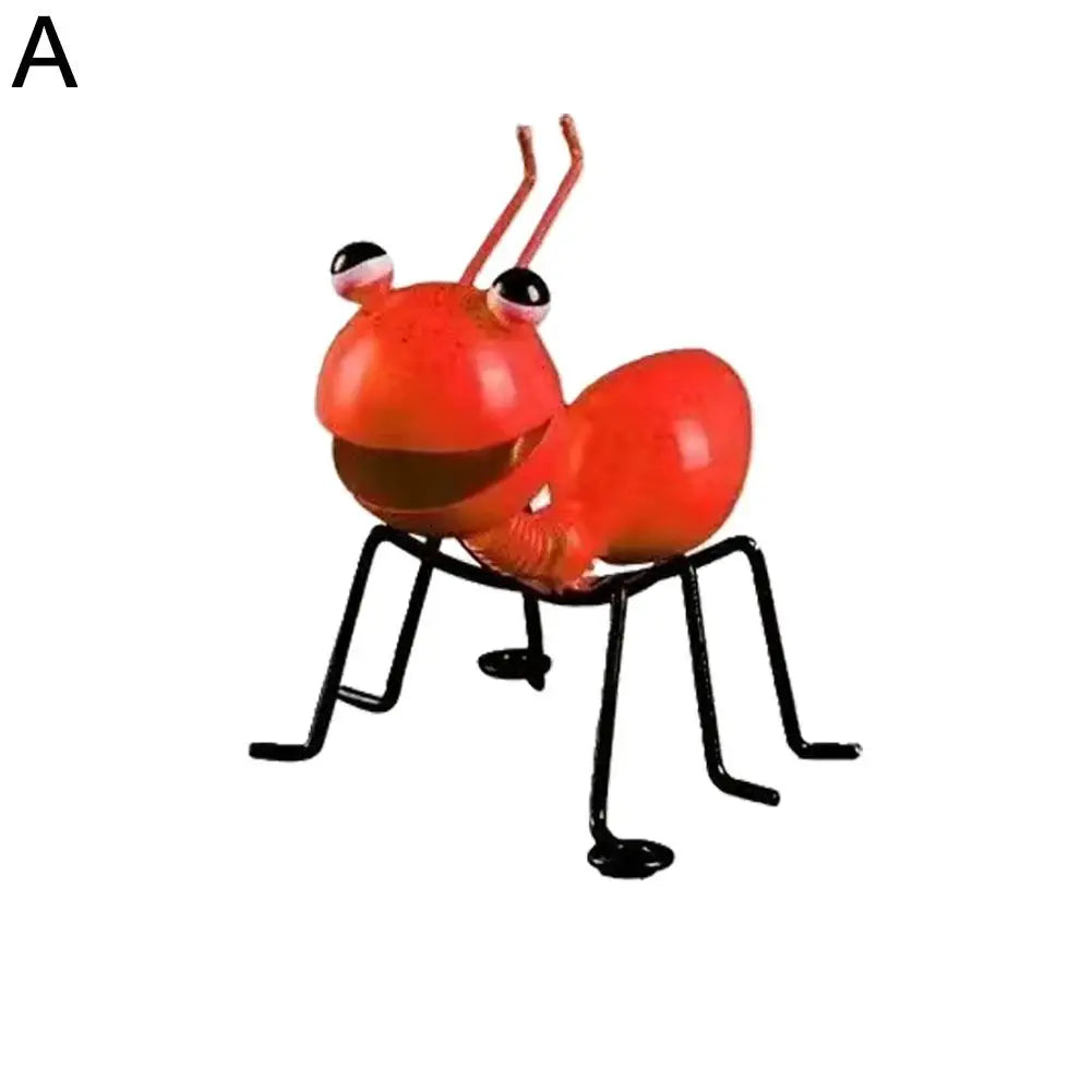 figurines insectes métal brillant vert bleu orange rouge artisanal moderneextérieur jardin décoration