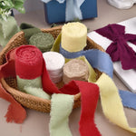 rubans coton coloris unis classiques vert olive jaune rose pâle rouge bleu blanc marron
