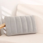 coussin gonflable velours bleu moderne 47x30cm confortable valve gonflage