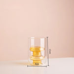 vase verre moderne transparent orange vert minimaliste sculptural geometrique