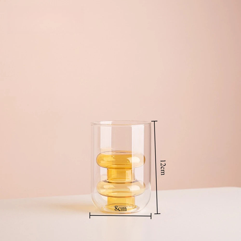 vase verre moderne transparent orange vert minimaliste sculptural geometrique