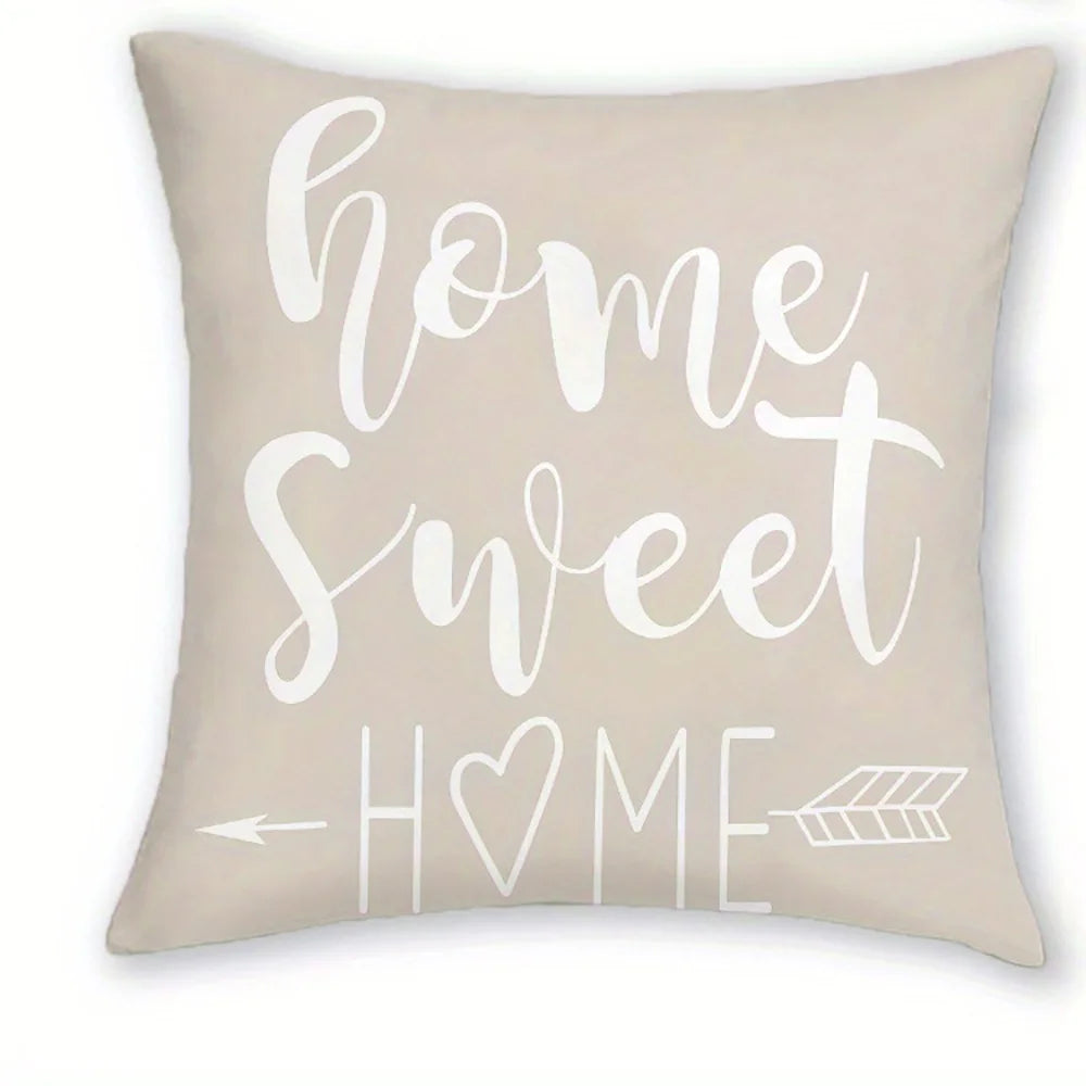 housse coussin motif géométrique moderne polyester beige blanc zipper 40x40cm chambre coucher canapé lit