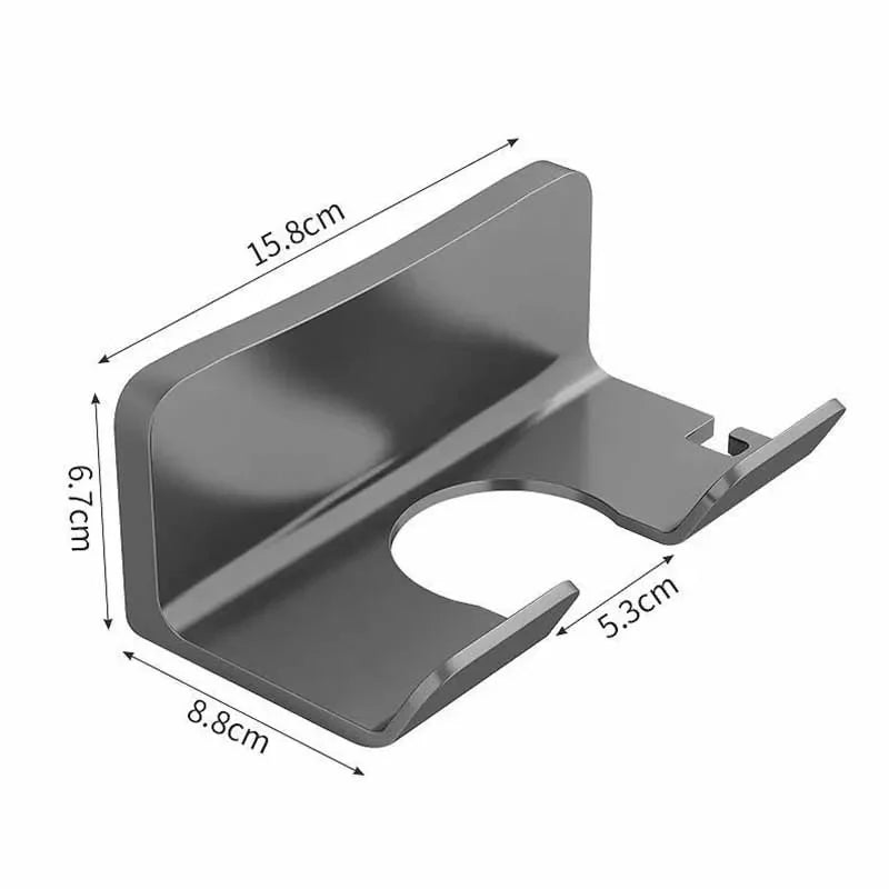 porte sèche cheveux mural rangement étagère moderne adhésif sèche cheveux lisseur brosse crème rasoir