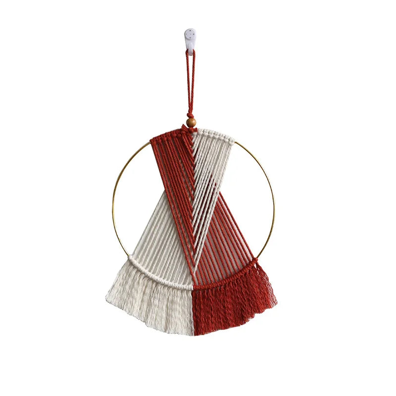 chouette macramé yeux bois tapisserie murale bohème décor artisanal fixations tresses tissage