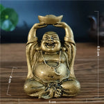 statue bouddha souriant bronze vieilli résine maison jardin décoration traditionnelle asiatique coupe prosperityargent