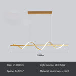 Suspension lumineuse moderne ornement ondulé or blanc noir moderne chambre salon