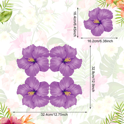 serviettes papier jetables motif fleurs hibiscus tropicales fête mariage anniversaire décoration salle bain
