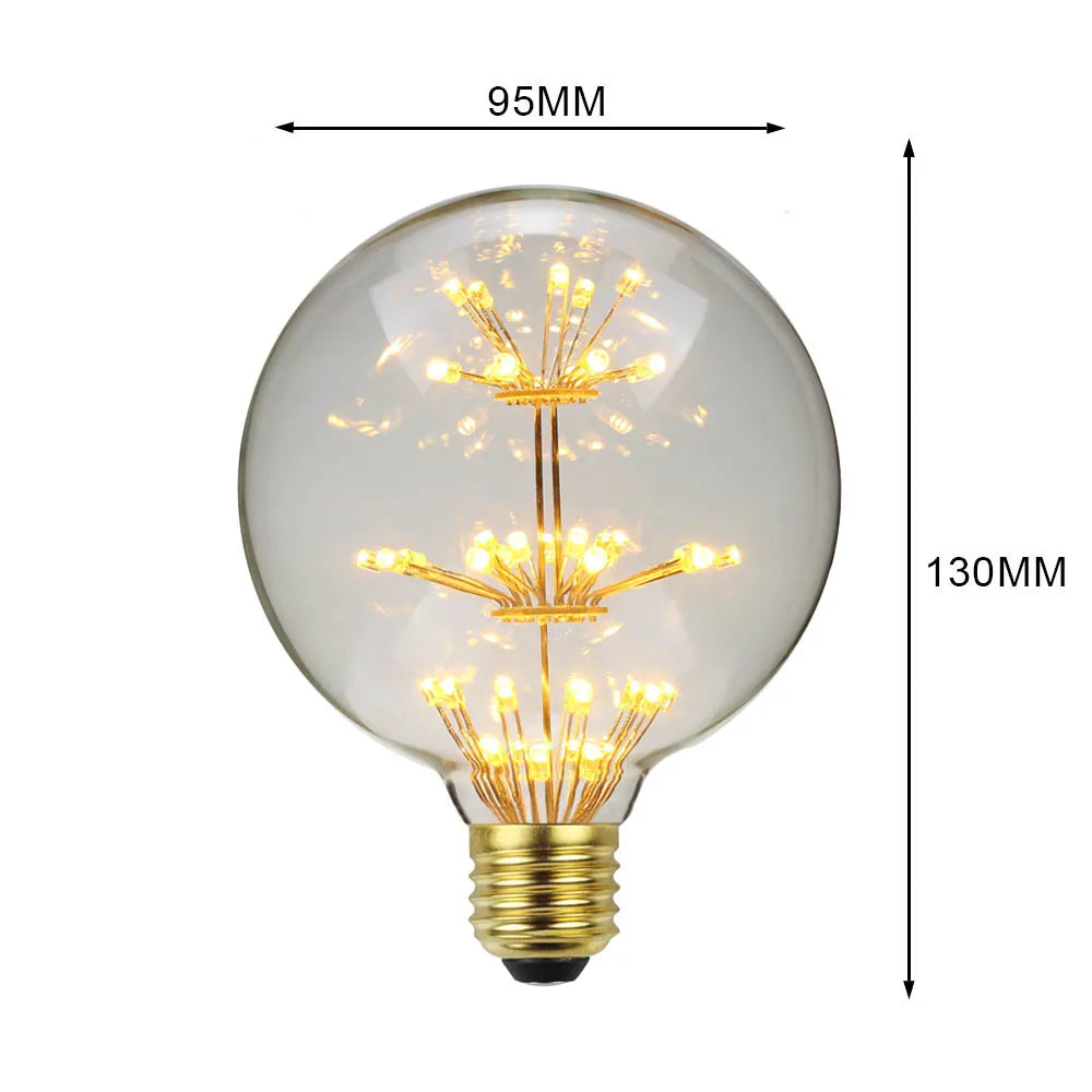 ampoules led décoratives vintage transparentes filament feuilles dorées opalescentes culot e27