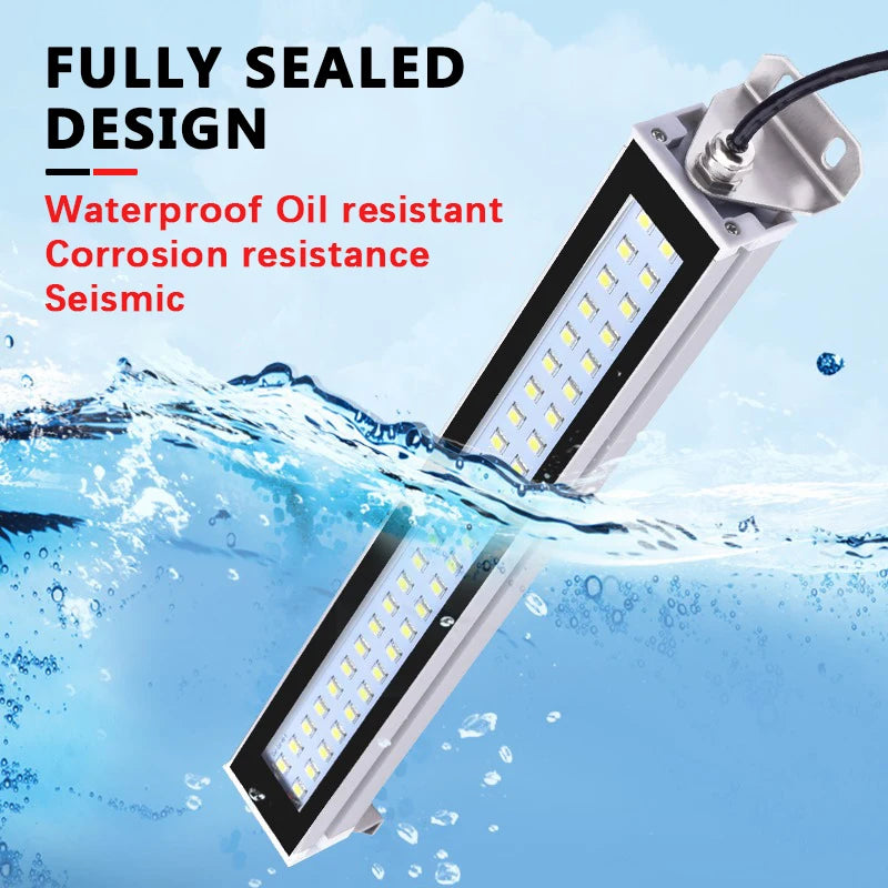 lampe led industrielle antipoussière étanche 24v 110240v blanc mat moderne câble noir aluminium