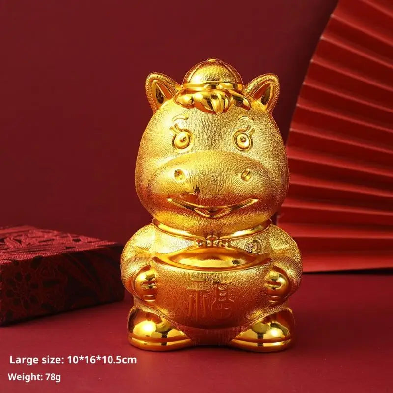 décoration intérieure statuettes chevaux dorées symboles chinois traditionnels ornements maison