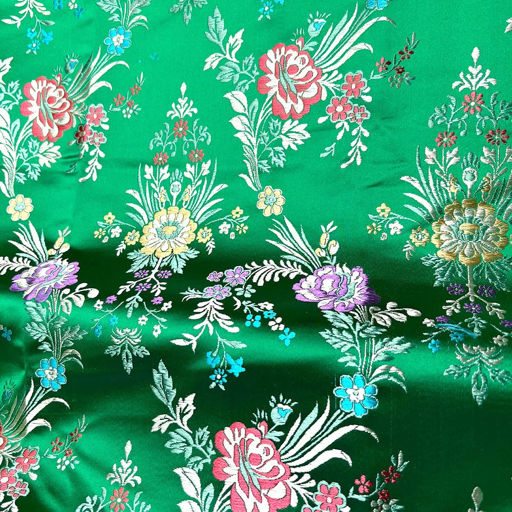 tissu brodé floral polyester opaque noir rose bleu violet traditionnel rapide respirant abrasion 75cm