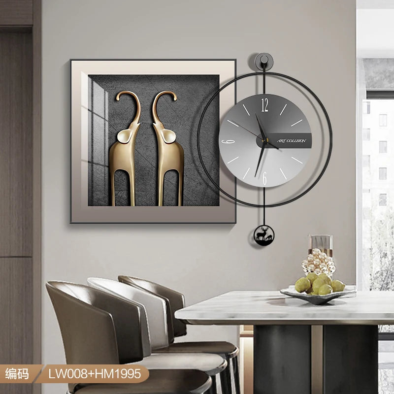 horloge murale moderne métal cadre décoratif salon maison aiguille silencieuse grande taille