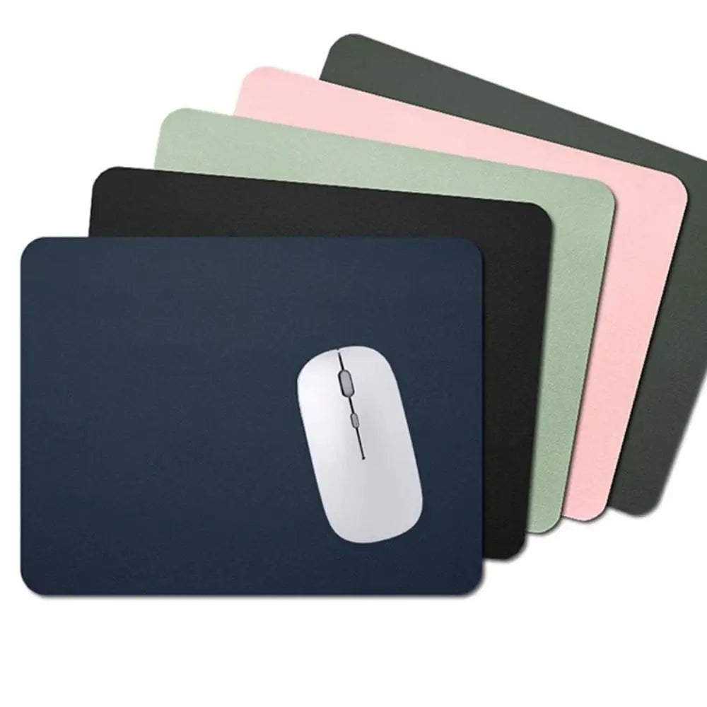 tapis souris cuir bleu marine noir rose clair gris marron vert clair uni minimaliste