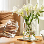 Vase en verre à large ouverture pour arrangement floral moderne