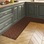tapis sol cuisine salle bain porte gris clair cercles imprimés texture douce moderne