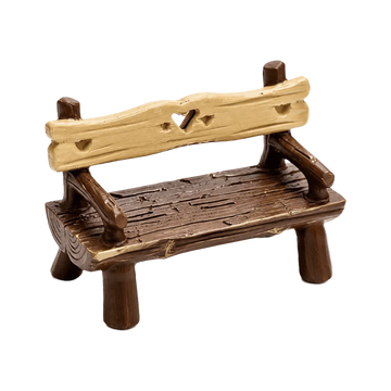 décorations intérieures rustiques banc miniature bois clair brun foncé texture naturelle artisanal