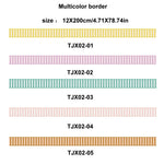 bordure murale décorative rayées autoadhésives moderne jaune rose clair vert violet