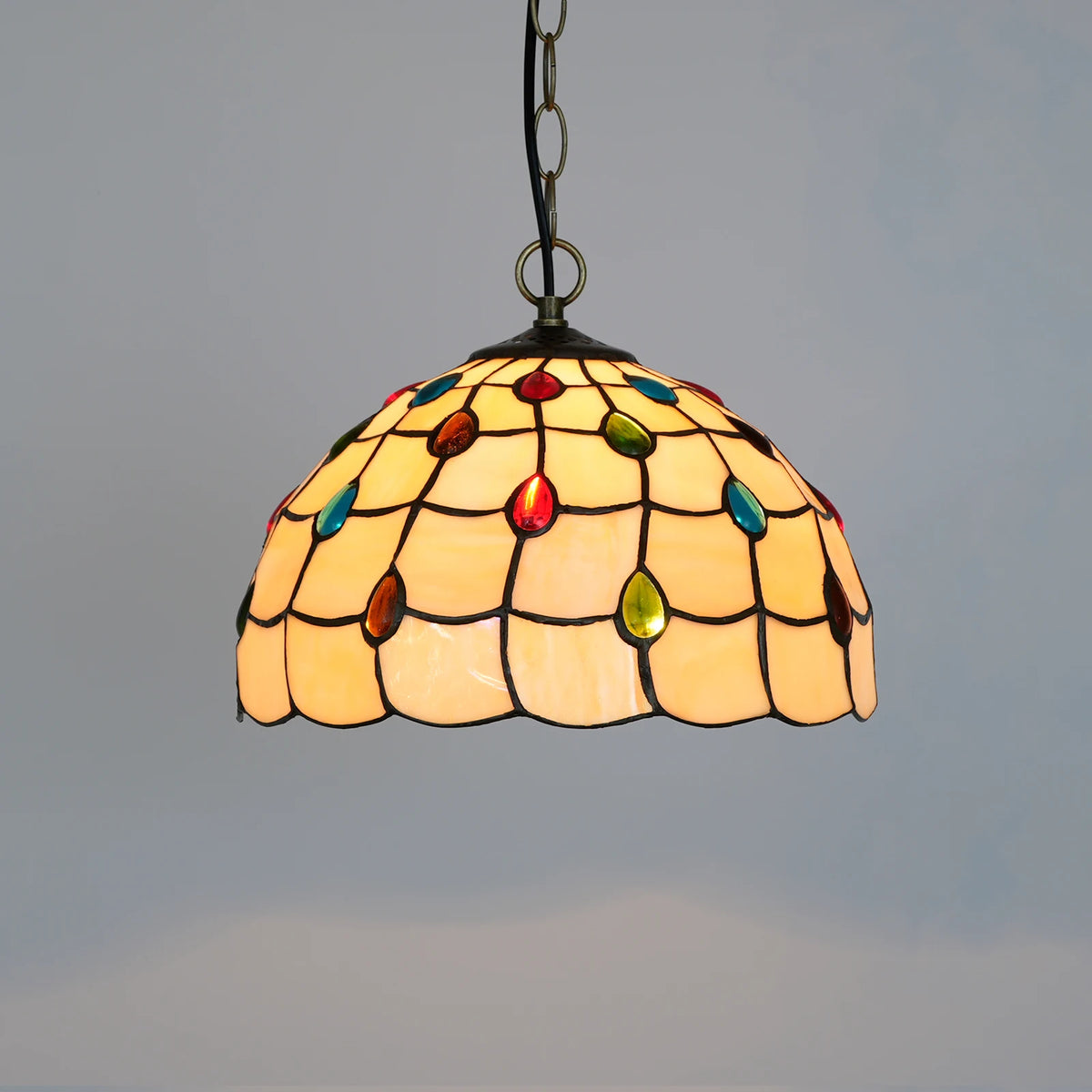 Lampe suspendue Art Nouveau verre coloré floral chambre cuisine restaurant