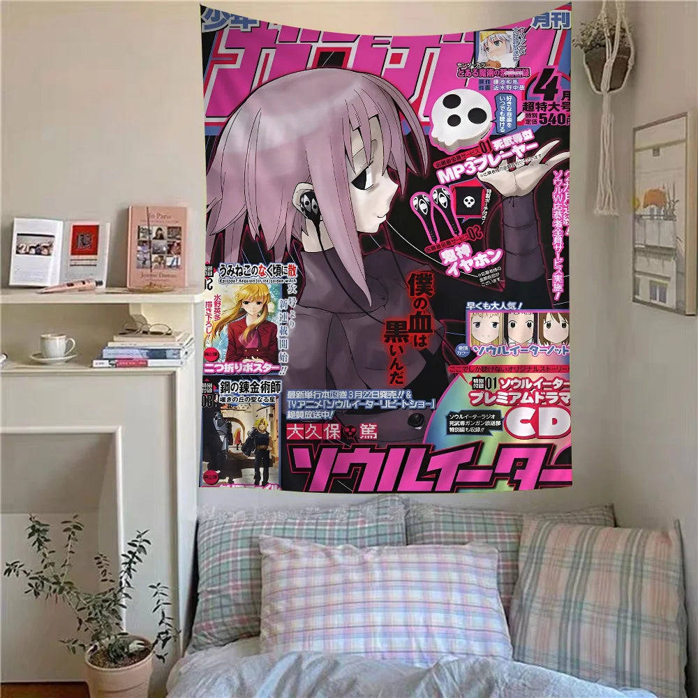 tapisserie murale anime décor chambre tissu doux motif dessin animé décoration murale chambre enfant