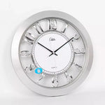 horloge murale quartz transparente classique noir doré argenté chiffres romains cadran quadrillé sans fixation