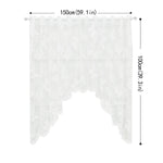 rideau blanc transparent brodé papillons fleurs cuisine romantique français 150cm 180cm