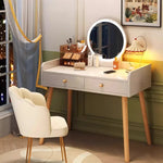 maquillage blanc moderne tiroirs chaise miroir lampe cosmétiques