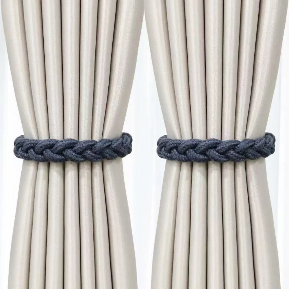 rubans fenêtre adhésifs gris blanc jaune tissés modernes bohémiens polyestercoton