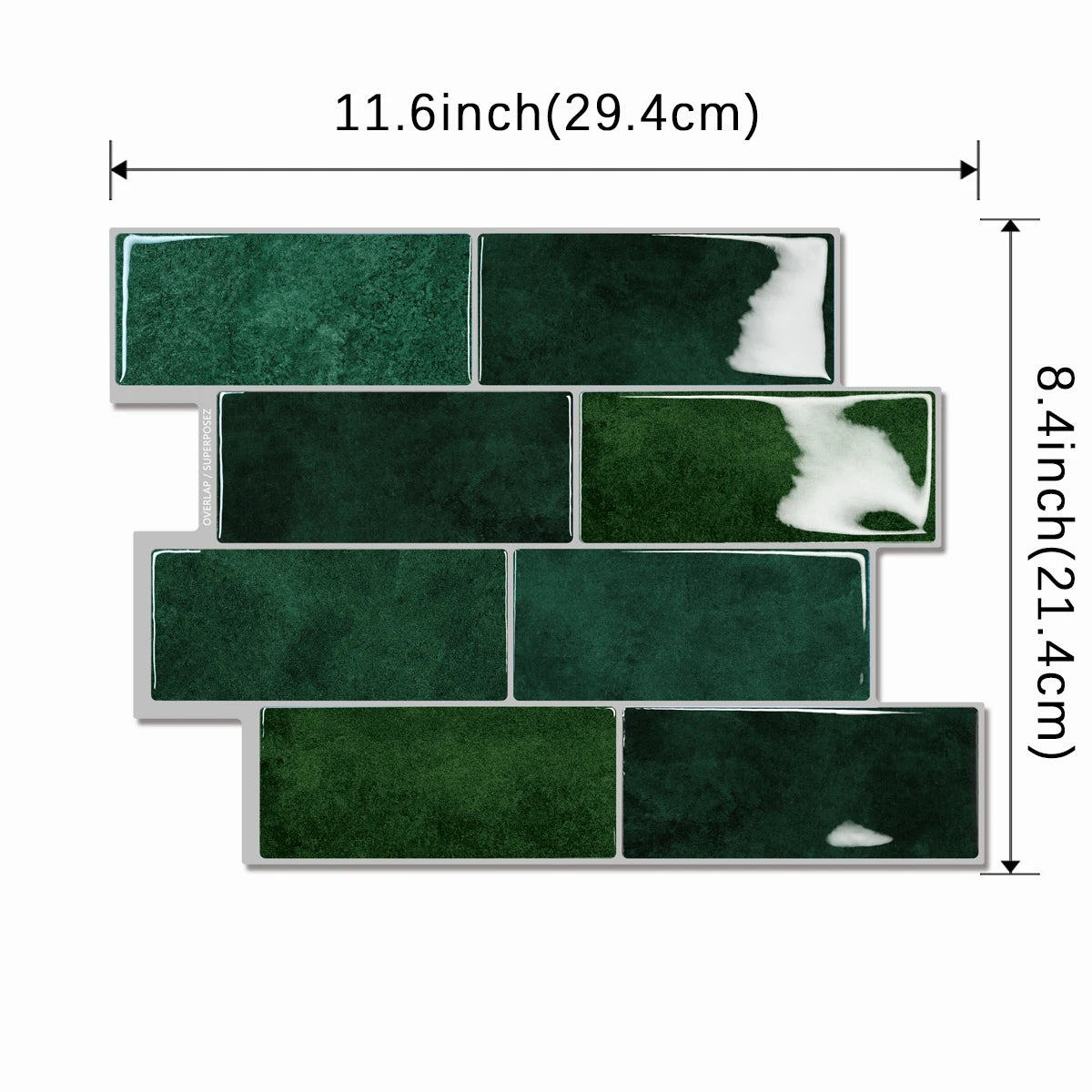 sticker mural 3d imitation carreaux brique verte moderne rustique 10 pièces