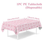 nappe blanche rose imperméable huile réutilisable arcs roses points dorés festive maison