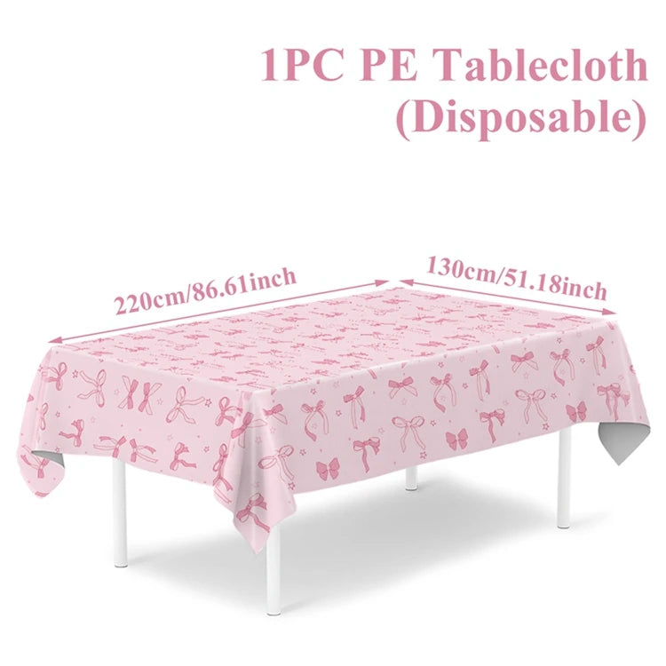 nappe blanche rose imperméable huile réutilisable arcs roses points dorés festive maison