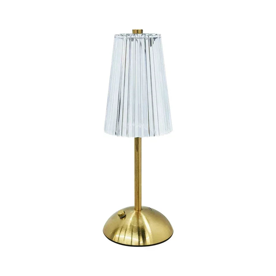 lampe table or blanc transparent moderne motifs géométriques rechargeable tactile