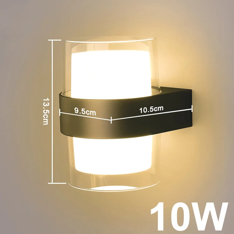 applique murale led moderne transparente blanc noir éclairage intérieur extérieur étanche ip65