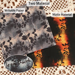 papier decoratif feuilles noires fond sombre feuilles blanches fond clair artisanal noir orange gris