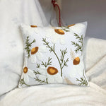 housse coussin décorative motif floral brodé moderne canapé salon lit maison blanc