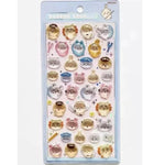 sticker kawaii mignon ours lapin floral adhésif rose vert bleu blanc décoration murale bricolage