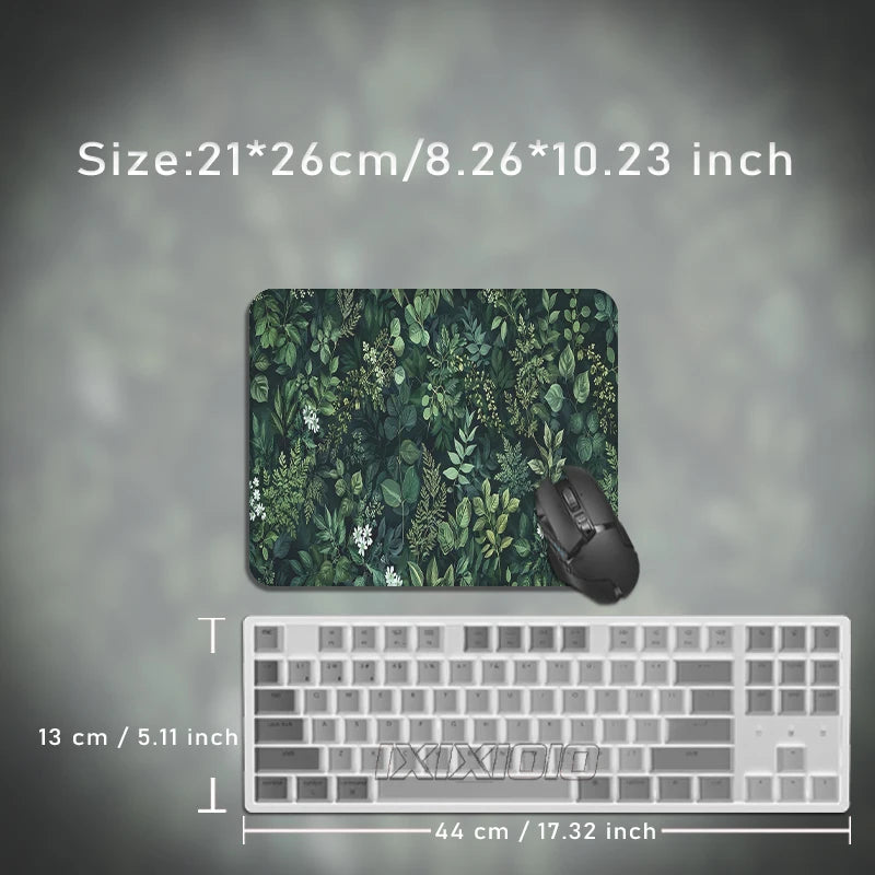 tapis souris vert foncé feuilles texture tissée moderne adhésif souris clavier grande taille 900x400