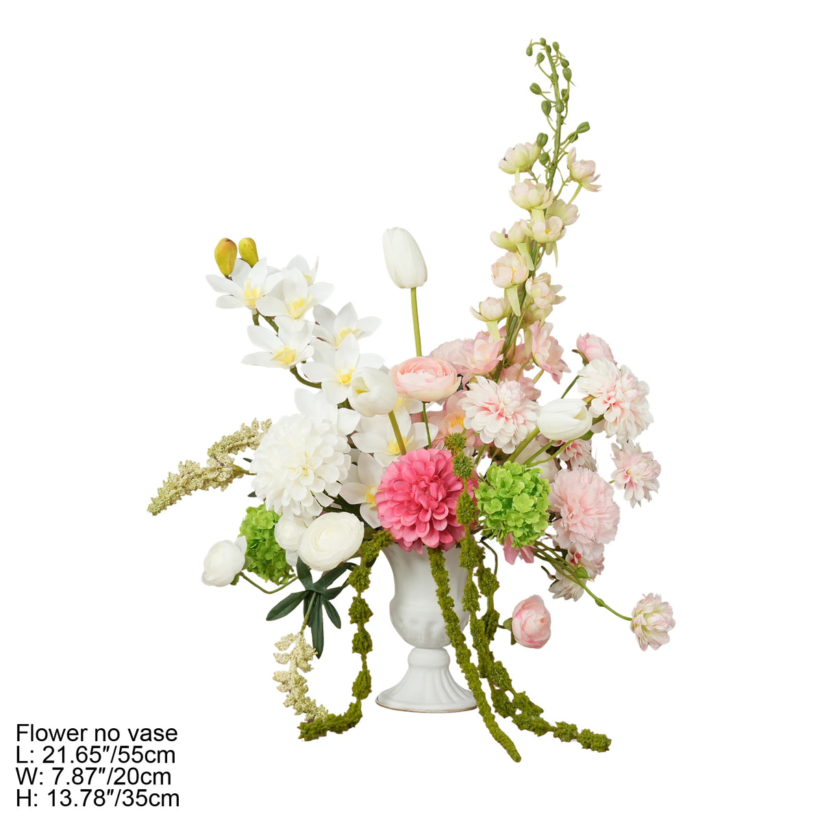 bouquets fleurs artificielles blanc rose vert bouquet feuillage classique décoration mariage anniversaire table extérieur