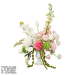 bouquets fleurs artificielles blanc rose vert bouquet feuillage classique décoration mariage anniversaire table extérieur