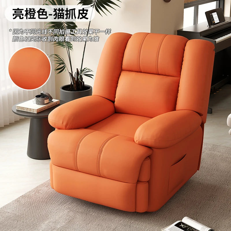 fauteuil relax contemporain cuir gris bois simple moderne poignées bouton commande
