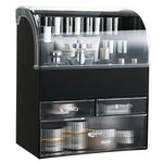 boîte rangement cosmétique noir rayures verticales moderne réutilisable plastique