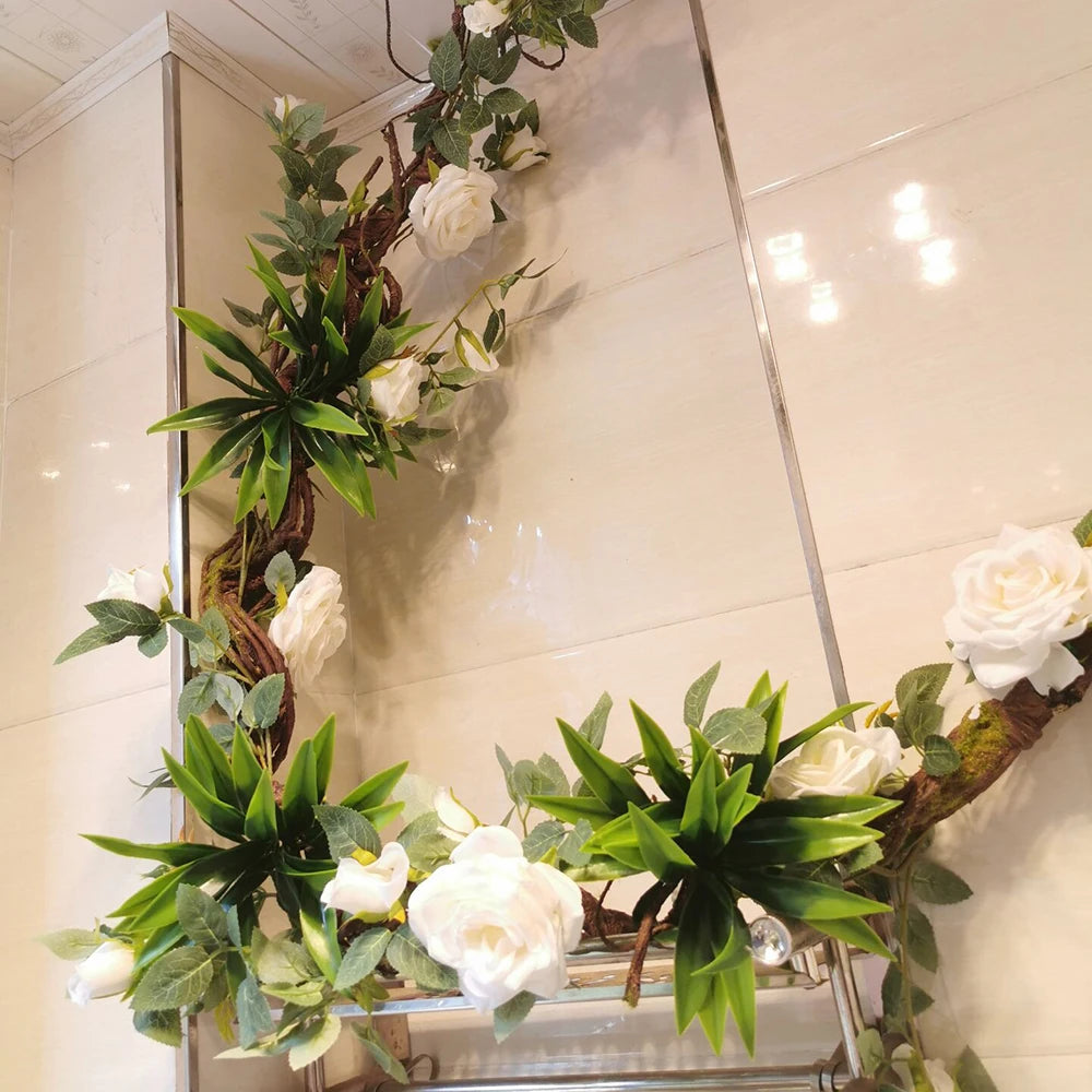 guirlande végétale artificielle feuilles fougère lierre naturelle extérieur intérieur décoration vert foncé clair