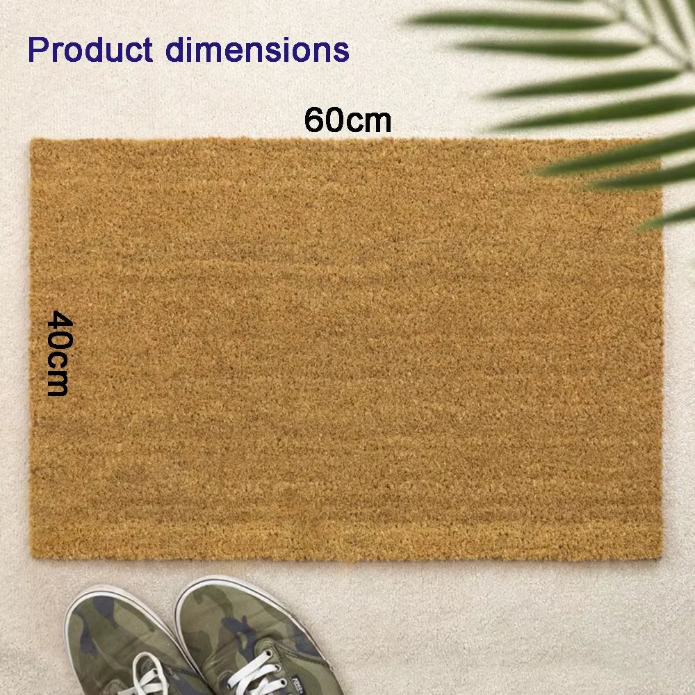 tapis d'entrée personnalisable moderne marron clair antidérapant absorbant extérieur intérieur texture coco